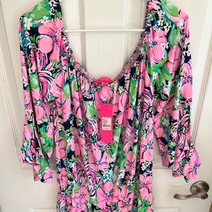 NWT L Lana Skort Romper in High Tide Navy Tall Order